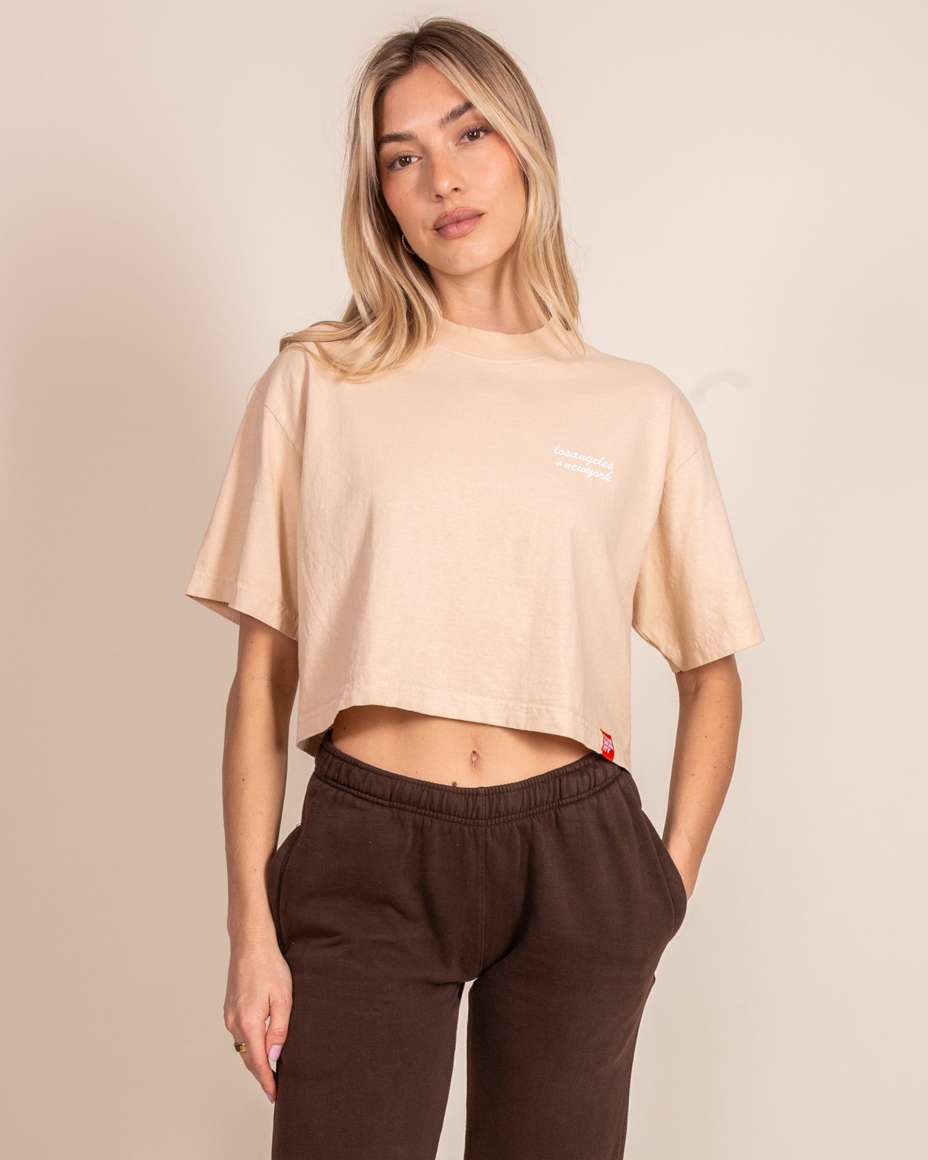 LA+NY Oversized Crop Tee