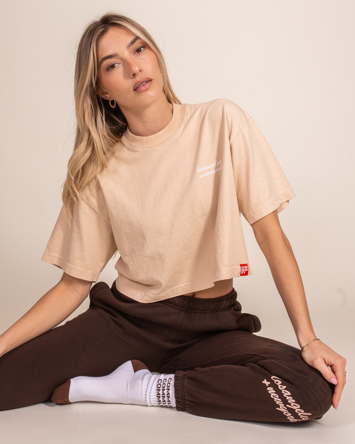 LA+NY Oversized Crop Tee